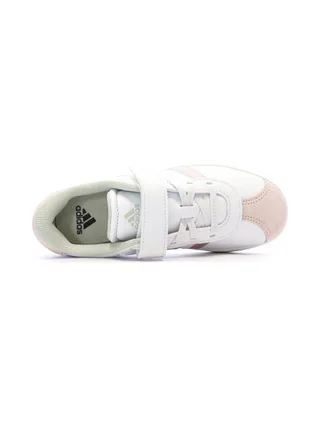 Baskets Blanches/Roses Fille Adidas Vl Court 4