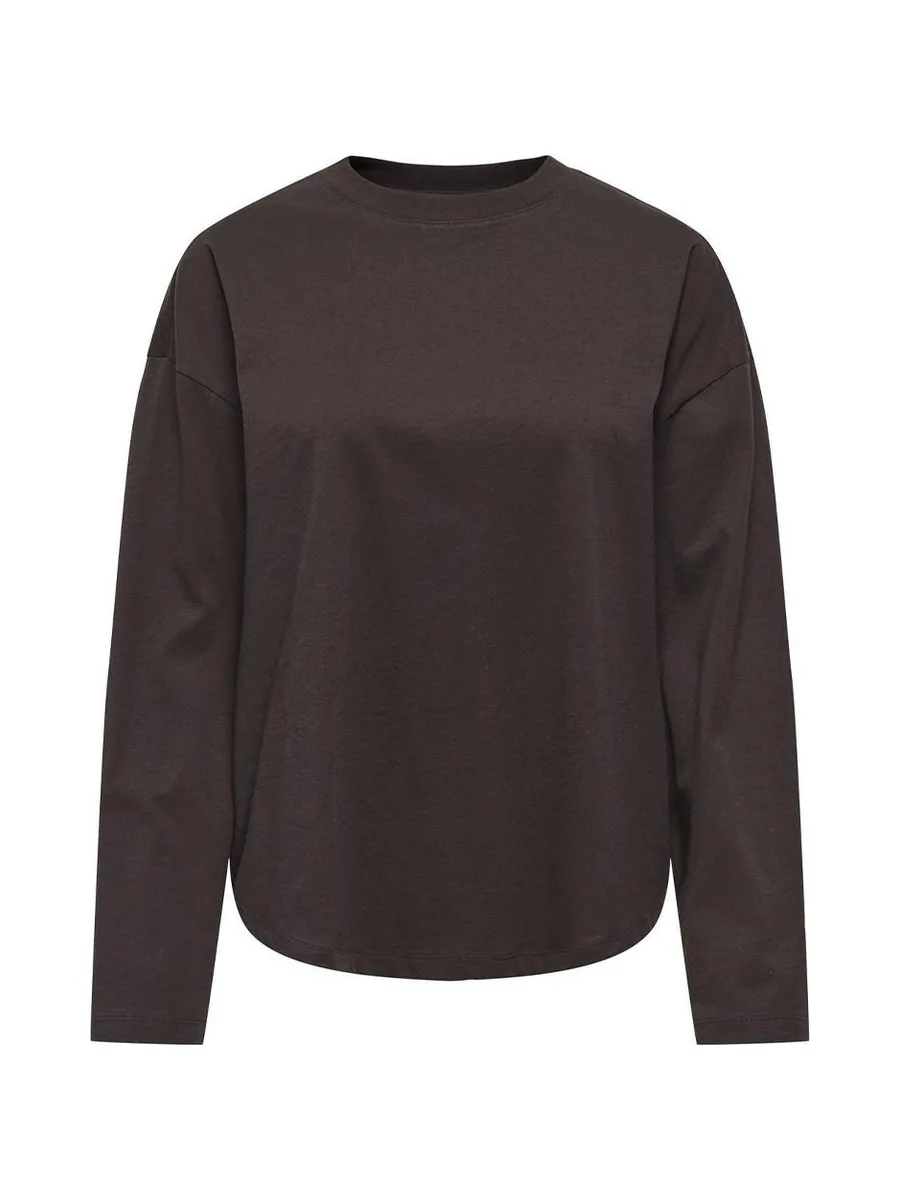 T-Shirt Manches Longues Marron Femme Only Happy1 2