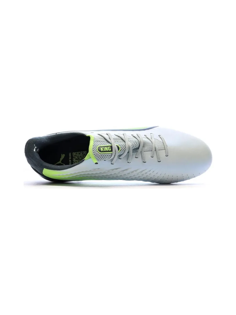 Chaussures de Foot Blanches/Noires/Vertes Homme Puma King Ultimate FG/AG 5