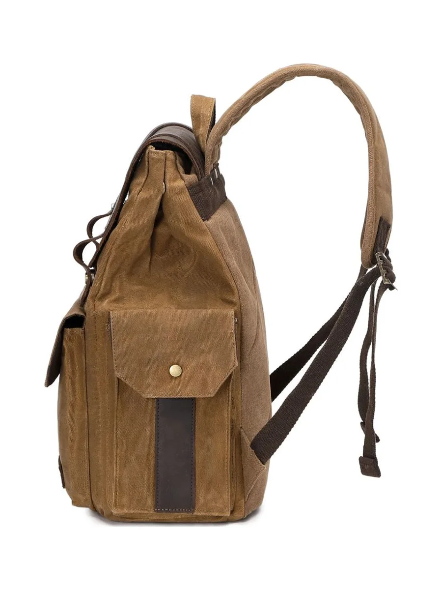 ALI - Sac à dos en cuir véritable et toile enduite - Bleu 44