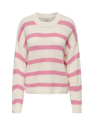 Pull Ecru/Rose Femme JDY Stripe Pullover 1
