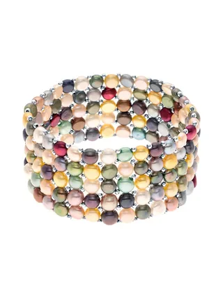 Bracelet 5 Rangs Véritables Perles de Culture d'Eau Douce 3-4 mm — Argent 925 Millièmes — 17 cm 1