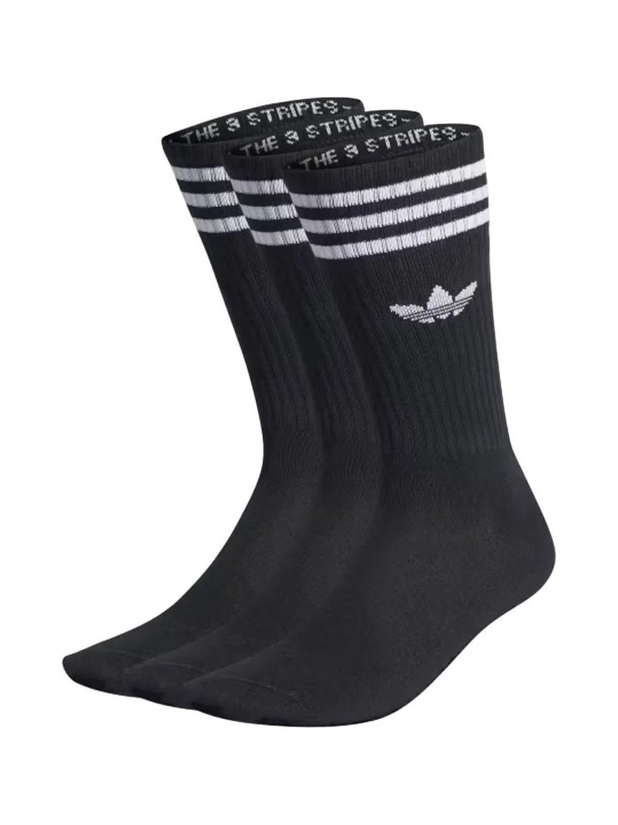 Lot de trois paires de chaussettes Noires Homme Adidas High Crew 2