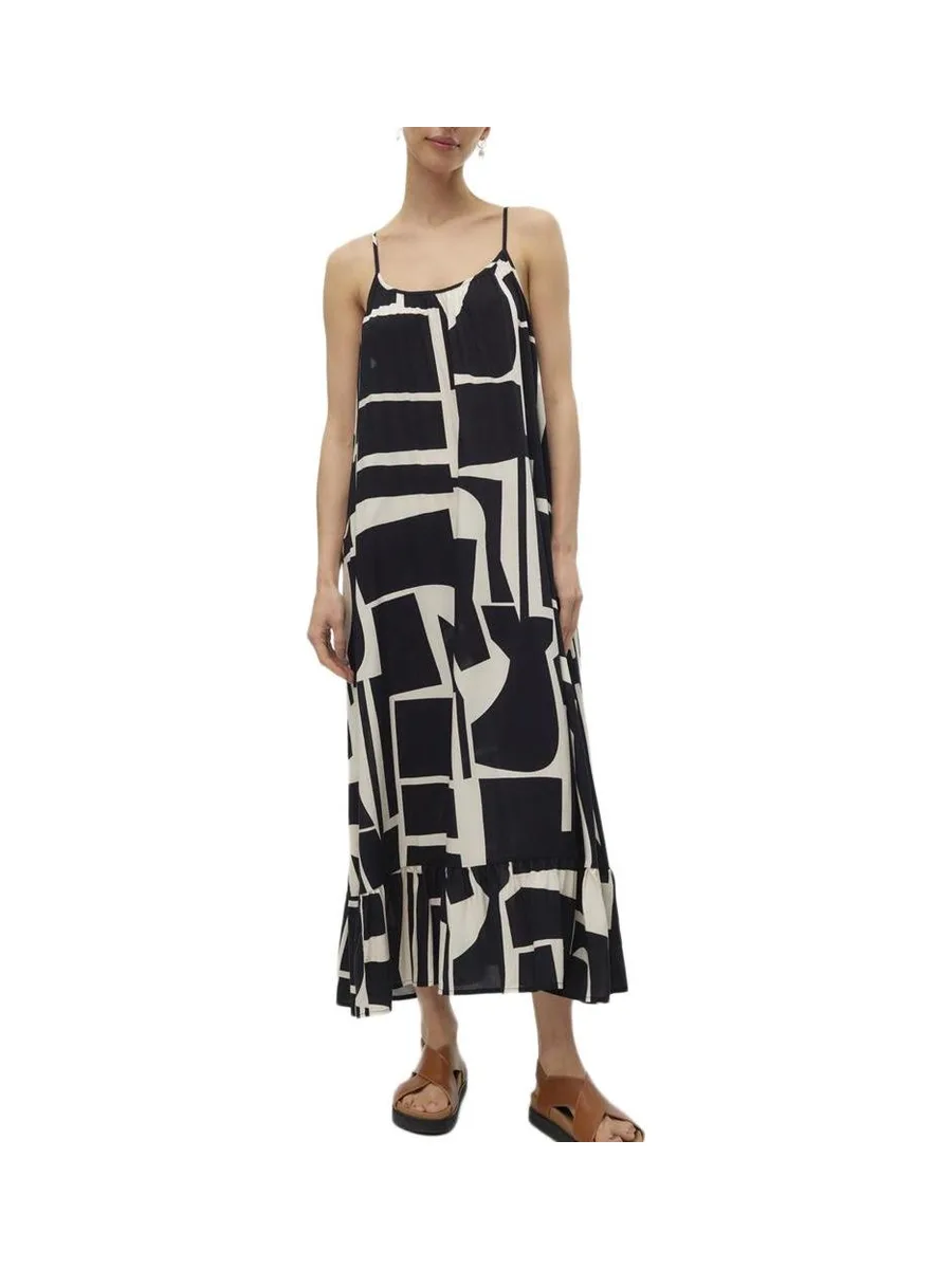 Robe Noir/Beige Femme Vero Moda Easy 2