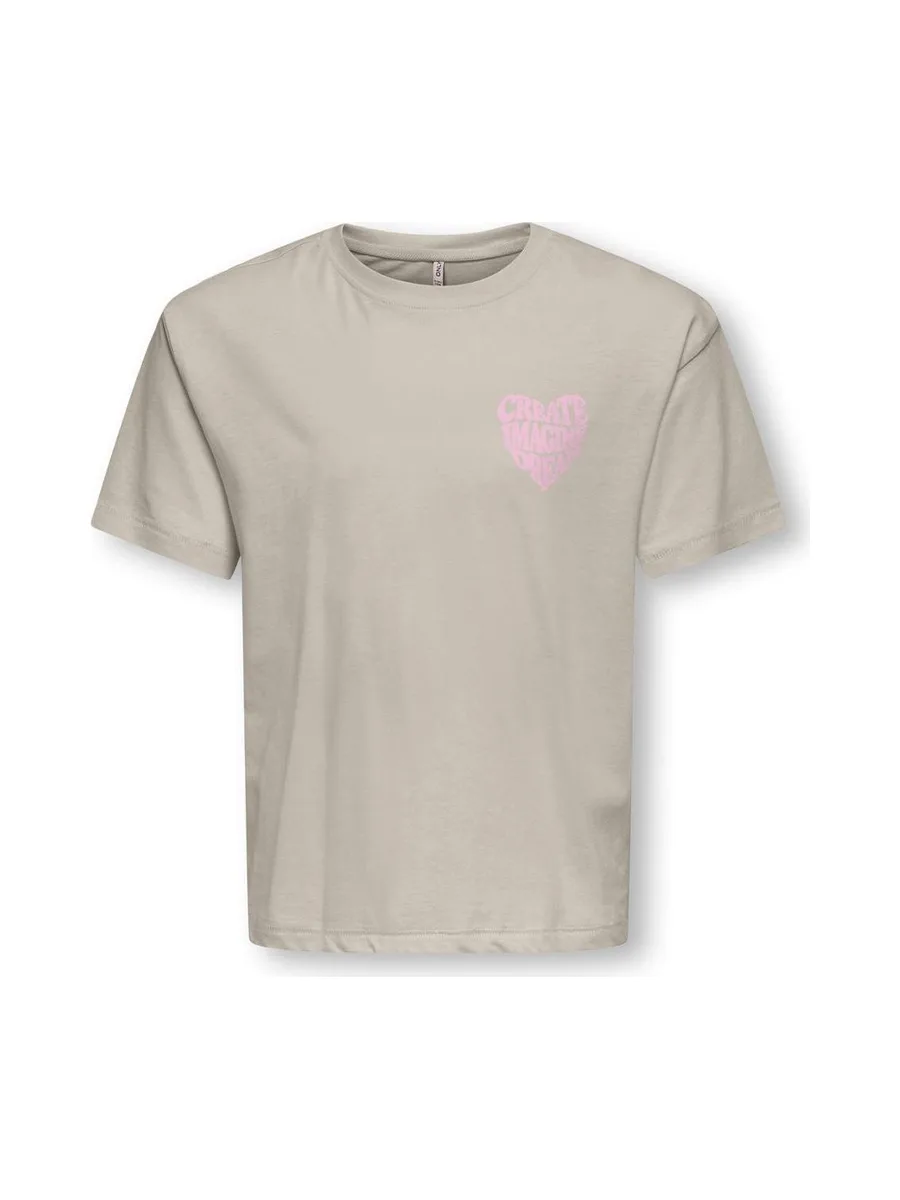 T-Shirt Beige Fille Kids ONLY Sille Amor Life 2