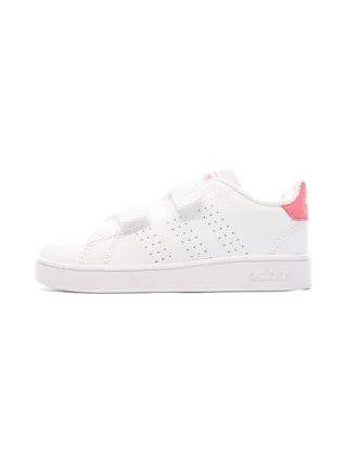 Baskets Blanc/Rose Bébé/Fille Adidas Advantage Cf 1