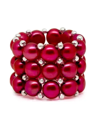 Bague 3 Rangs Véritables Perles d'Eau Douce 4 mm 1
