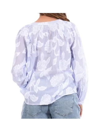 Blouse Bleu/Blanche Femme Goa Iko 2