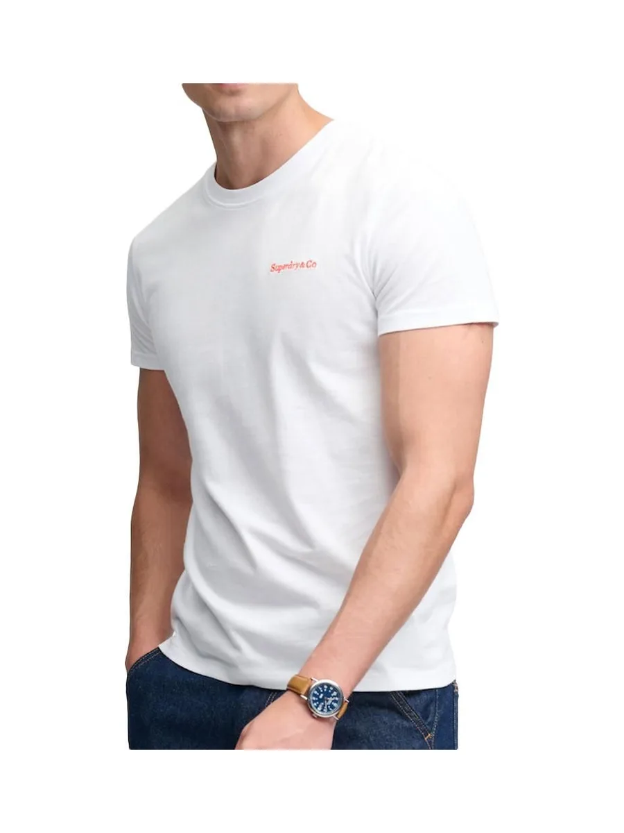 T-Shirt Blanc/Orange Homme Superdry Essential 2