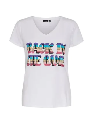 T-shirt Blanc/Rose Femme Pieces Merima 1