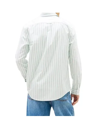 Chemise Vert/Beige Homme Tommy Hilfiger Tjm Reg Stripe 2