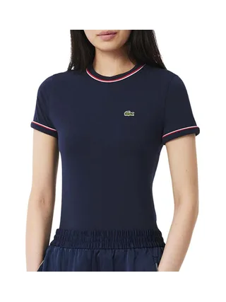T-shirt Marine Femme Lacoste Contrast Accent 1