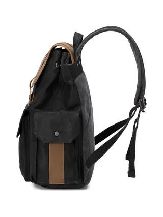 ALI - Sac à dos en cuir véritable et toile enduite - Bleu 27