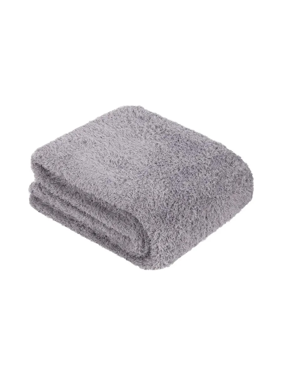 Plaid Gris Clair Today Teddy Fusain 130x180 cm 2