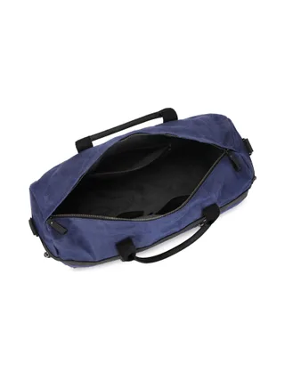 VLAD - Sac de voyage en cuir véritable et toile enduite - Bleu 6