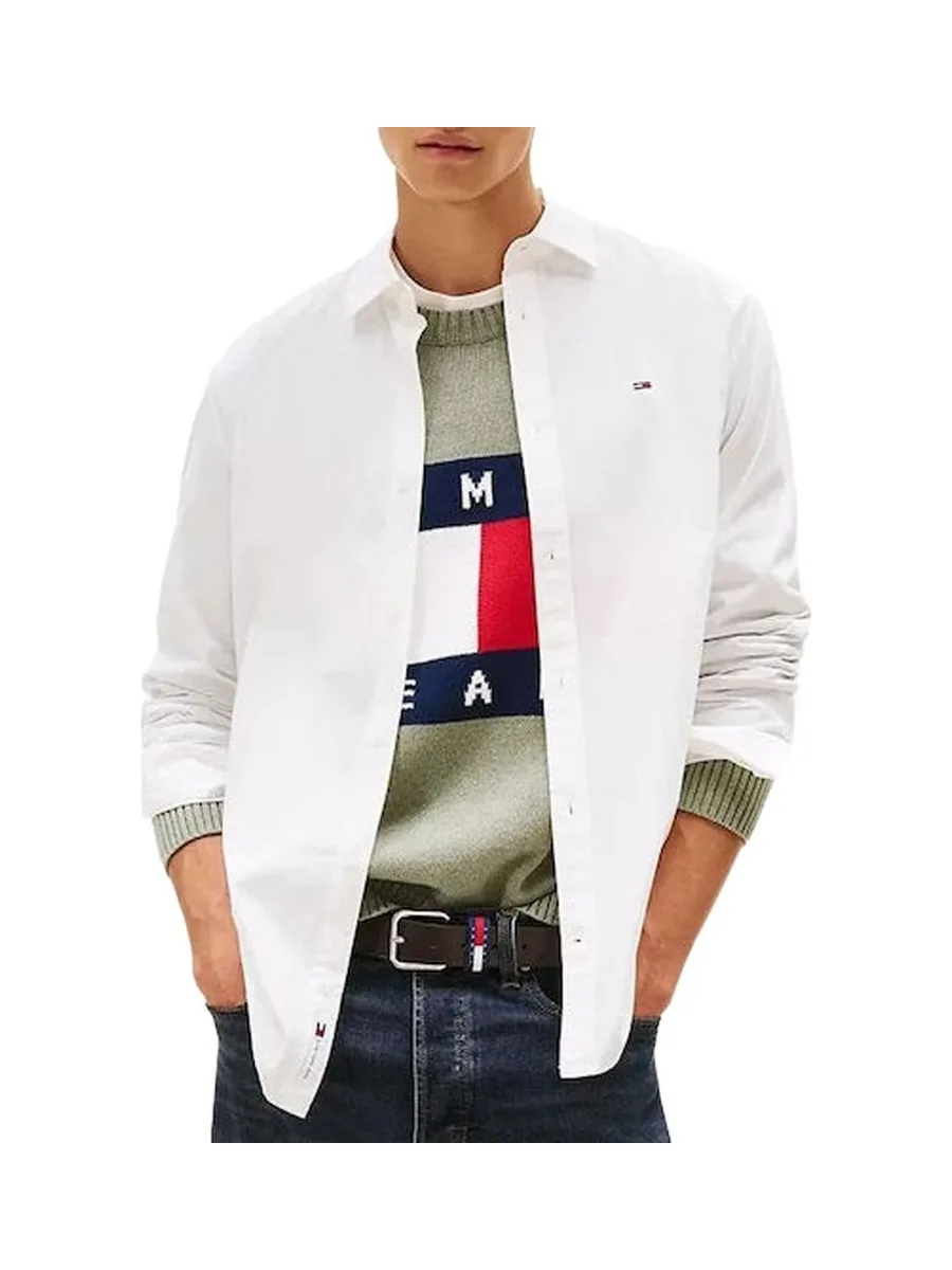 Chemise Beige Homme Tommy Hilfiger Poplin 2