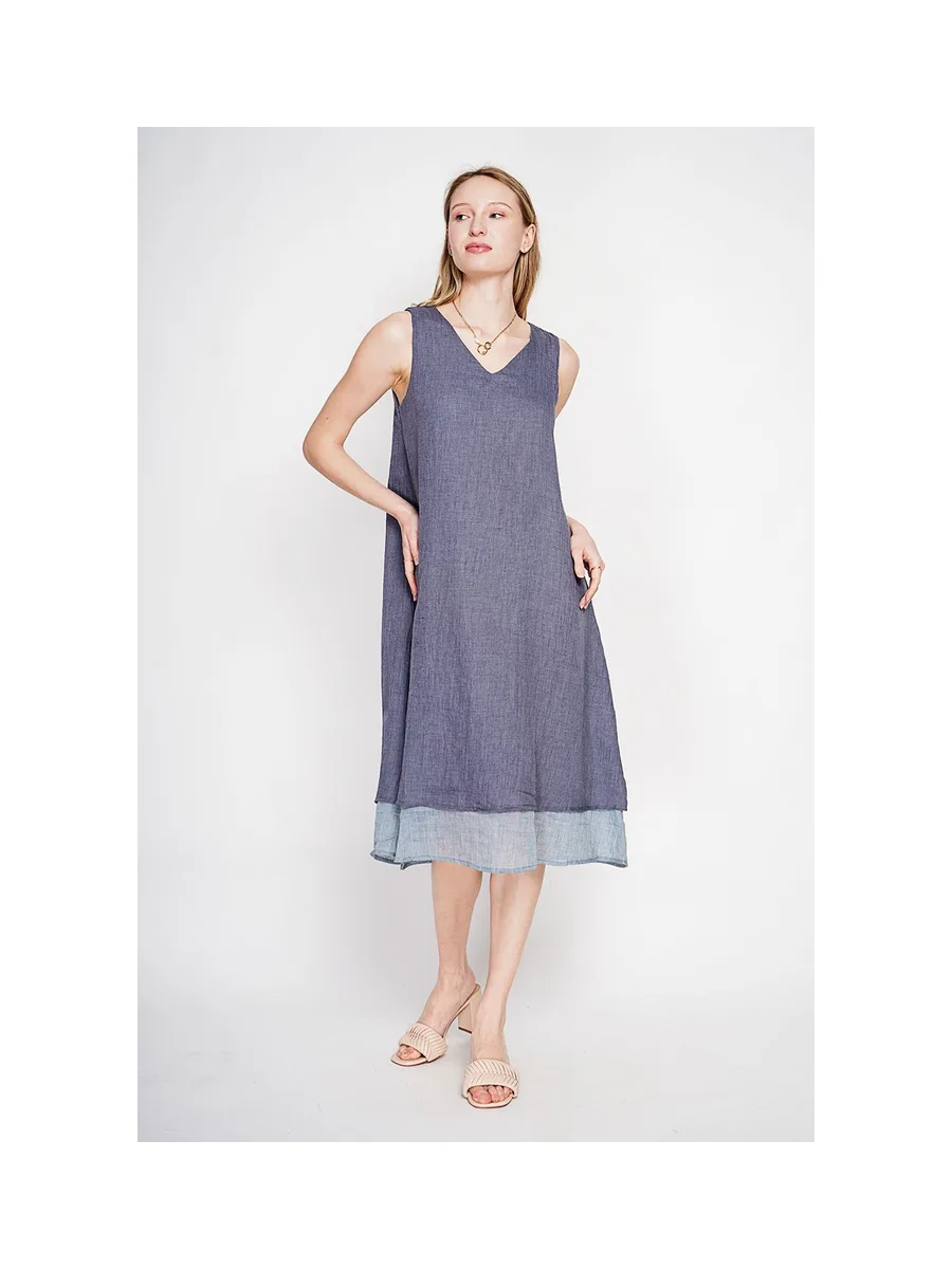Robes doublé décontractées col v  S/M 10