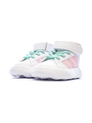 Baskets Blanches/Roses/Turquoises Fille Adidas Grand Court Mid 6