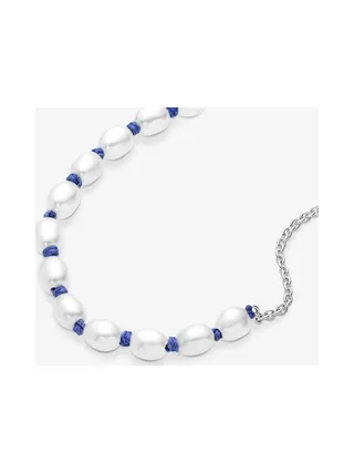 Pandora - Bracelet chaîne Treated Freshwater Cultured Pearl Cord bleu 4