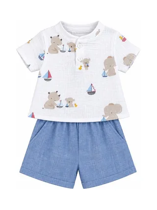 Ensemble Blanc/Bleu/Gris Bébé P'tit Mome Paolo 1