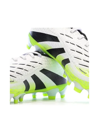 Chaussures de Foot Blanc/Noir/Jaune Junior Adidas Predator League MG 7