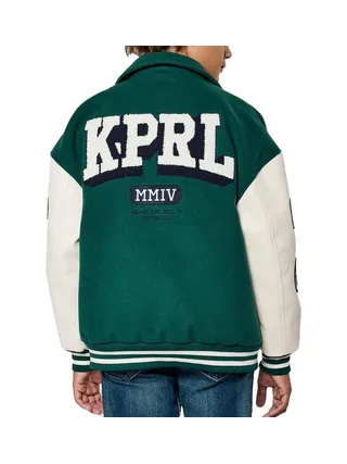 Veste Bomber Vert/Blanc Garçon Kaporal MEDDY 2