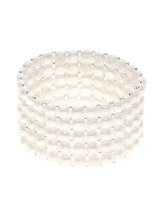 Bracelet 5 Rangs Véritables Perles de Culture d'Eau Douce 3-4 mm — Argent 925 Millièmes — 17 cm 1