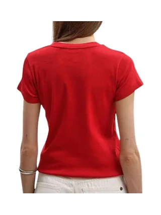 T-Shirt Rouge Femme Pepe jeans PL506037 2