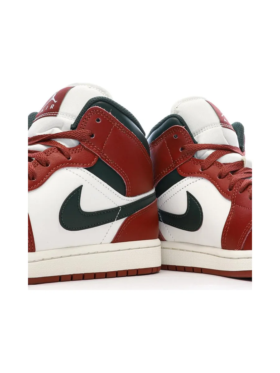 Air Jordan 1 Mid Blanche/Rouge/Noire Homme Nike 8