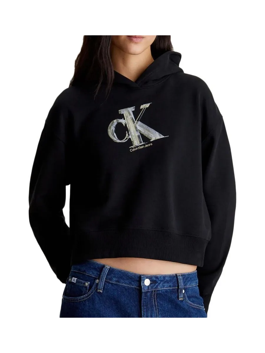 Sweat Noir Femme Calvin Klein Jeans Meta 2
