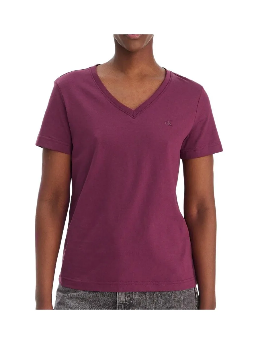 T-Shirt Bordeaux Femme Calvin Klein Jeans Archive LV047B205G 2