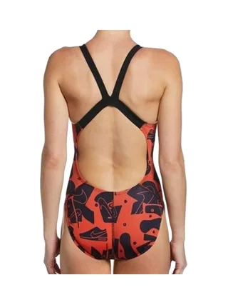 Maillot de bain Noire/Rouge Femme Nike Fast Back 2