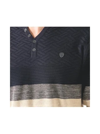 Pull Beige/Marine Homme RMS26 61008 2