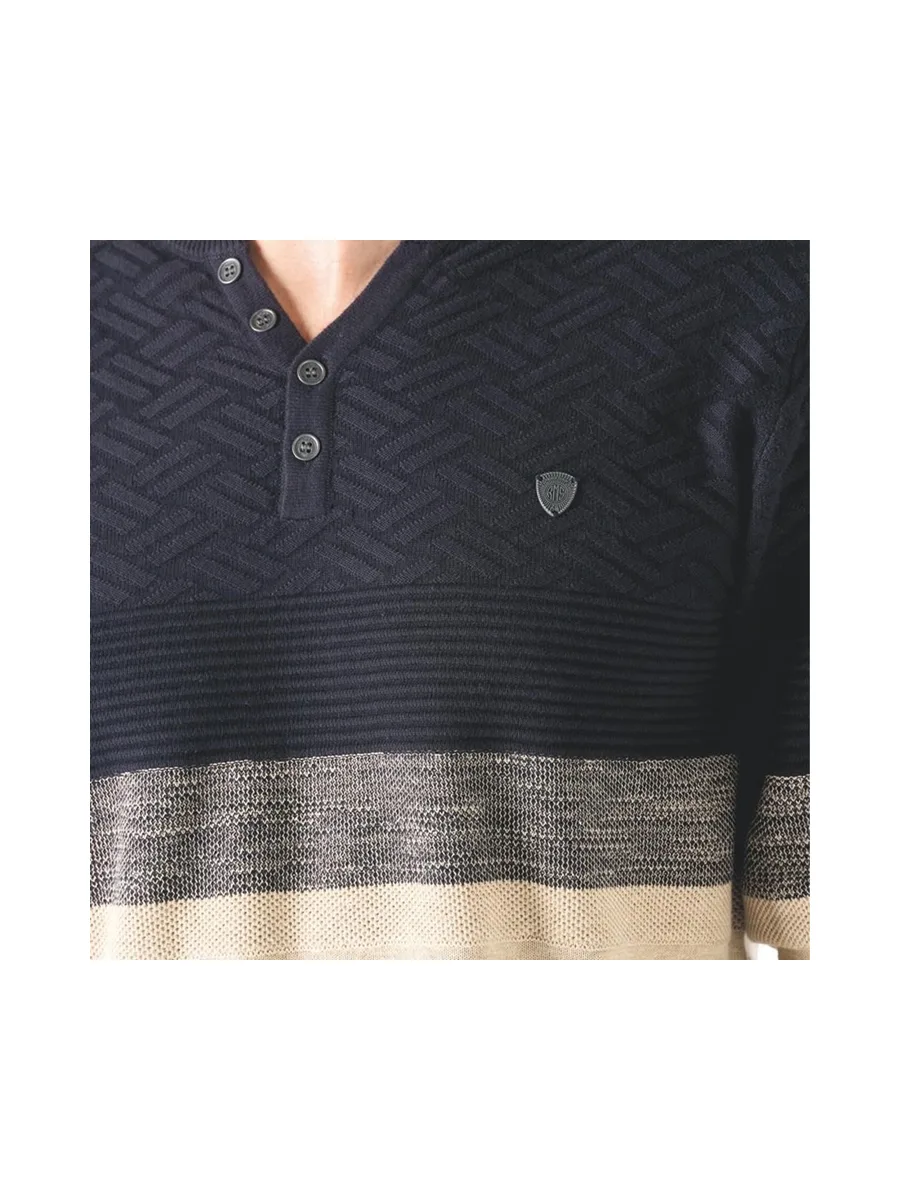 Pull Beige/Marine Homme RMS26 61008 3