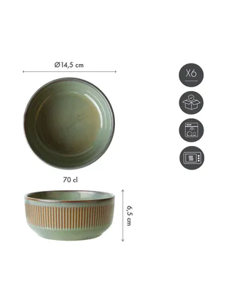 Bol Ø14,5cm - 6 pièces - collection REED - Forest 4