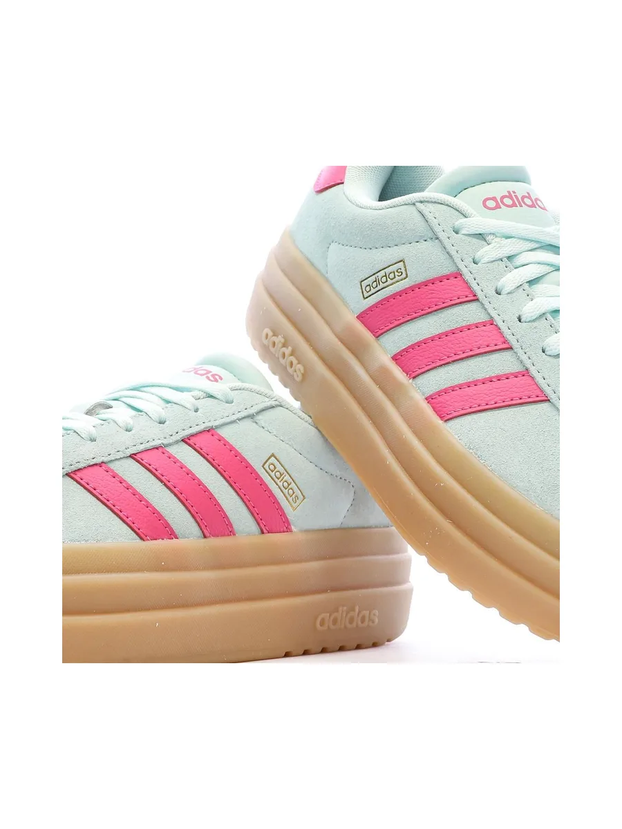 Baskets Vertes/Roses Fille Adidas Vl Court Bold 7