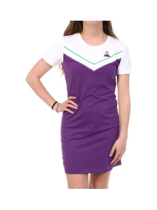 Robe Blanche/Violette Femme Le Coq Sportif Spe 1