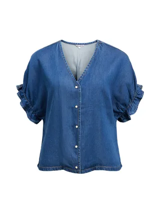 Blouse fluide Bleu femme Vero Moda Frame 3