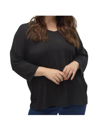 Pull Noir Femme Vero Moda Curve Brianna 3/4 1