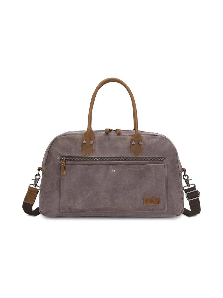 BART - Sac week-end en cuir véritable et toile enduite - Bleu 18
