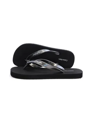 Tongs Noir Femme Calvin Klein Jeans Flip Flop Tpu Metall 1