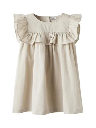 Robe Beige Fille Name it Alinnen 1