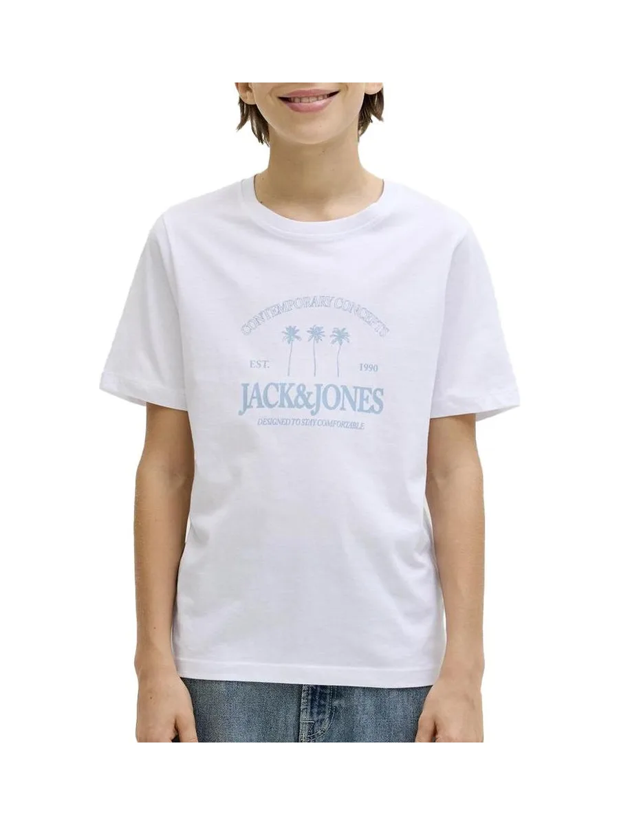 T-Shirt Blanc/Bleu Garçon Jack & Jones Tucket 2