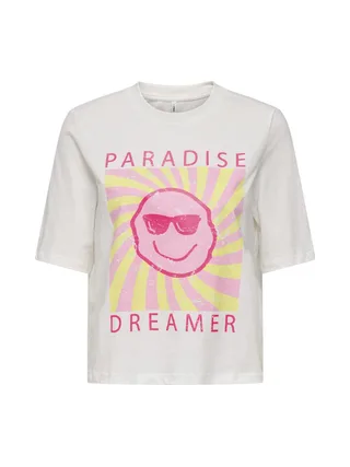 T-shirt Blanc Fille Kids ONLY Carty-sun 1
