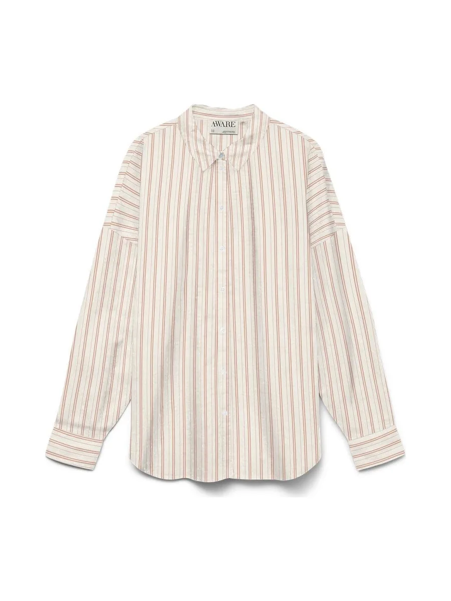 Chemise Rayure Rose/Beige Femme Vero Moda Paris 2