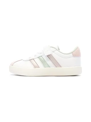 Baskets Blanches/Roses Fille Adidas Vl Court 1