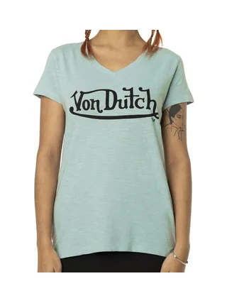 T-shirt Turquoise Femme Von Dutch Slub SA 1