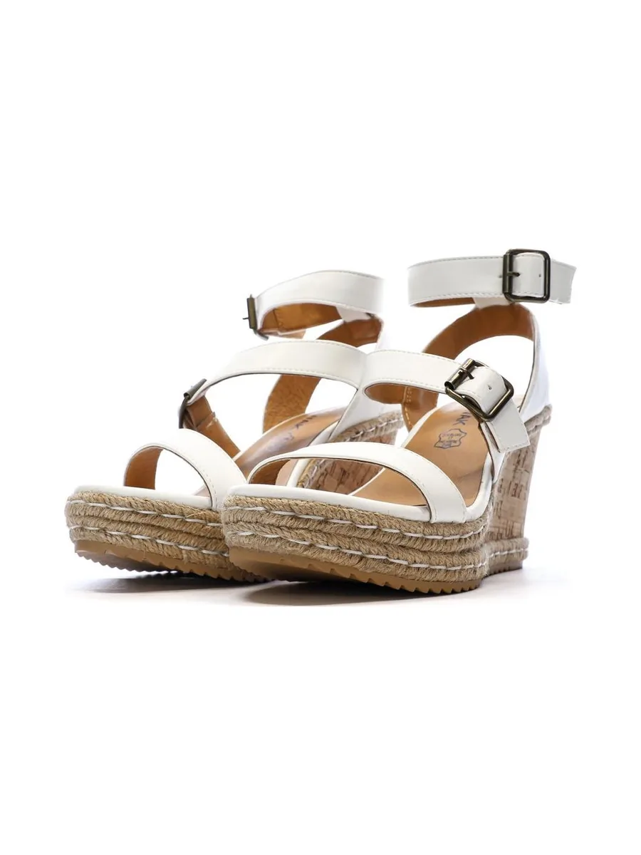 Sandales Compensée Blanches Femme Chattawak Summer Camel 7