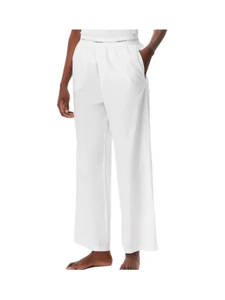 Pantalon de Nuit Blanc Femme Calvin Klein Jeans Logo Poplin 1