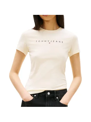 T-shirt Slim Jaune Femme Tommy Hilfiger Linear 1